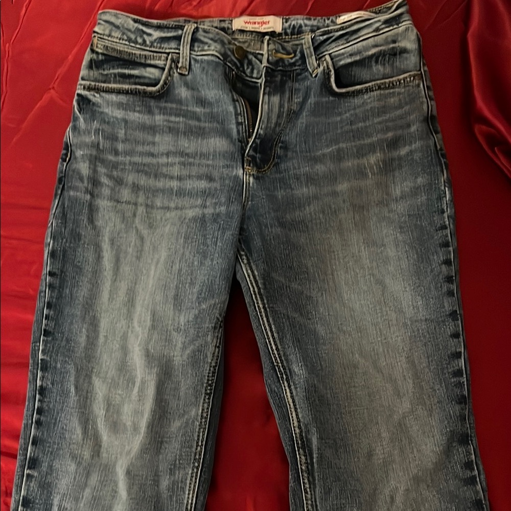 Wrangler Faded Denim Cropped Jeans
